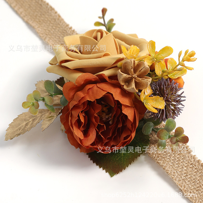 Picture of Wedding Bride Bridesmaid Wrist Flower diy Handmade Creative Wrist Flower Holiday Seaside Wear Holiday Decorative Flower