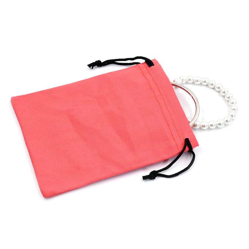 Picture of Drawstring Cotton Cloth Bag Solid Color Simple Handstring Cultural Play Storage Bag Dustproof Storage Drawstring Cosmetic Cotton Cloth Bag