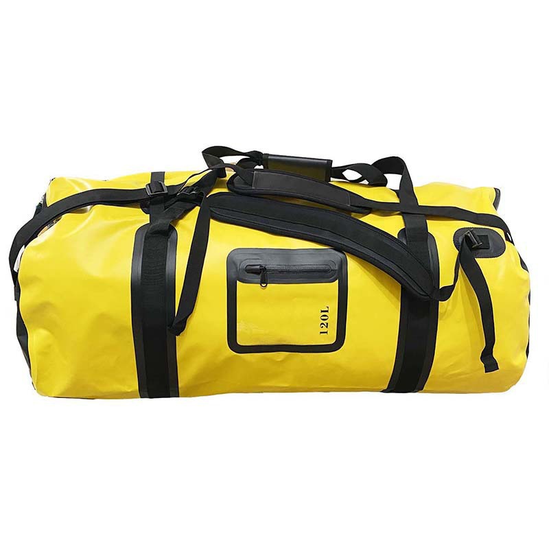 Picture of Modified strap pvc yellow night reflective horizontal bag outdoor camping riding pack waterproof motorcycle tail bag