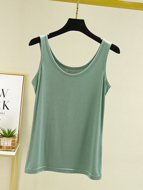 Modal Camisole Women's Summer Sleeveless u-collar Base Shirt Korean-style Wide Shoulder Strap Outer Wear Inner Slim-fit Top