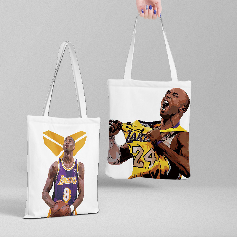 Kobe Canvas Bag 36x 39cm NBA Basketball Star Around Korean Shoulder Handbag Shopping Bag Tweet Bag