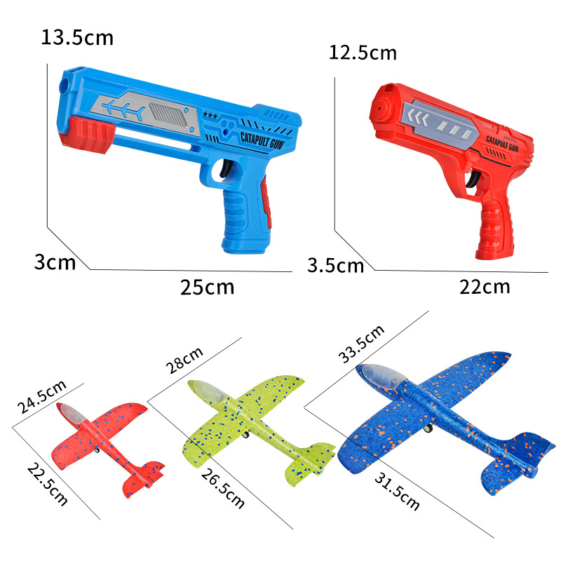 Picture of Night market lights catapult aircraft gun children's toys boys girls foam aircraft launcher stall stall wholesale