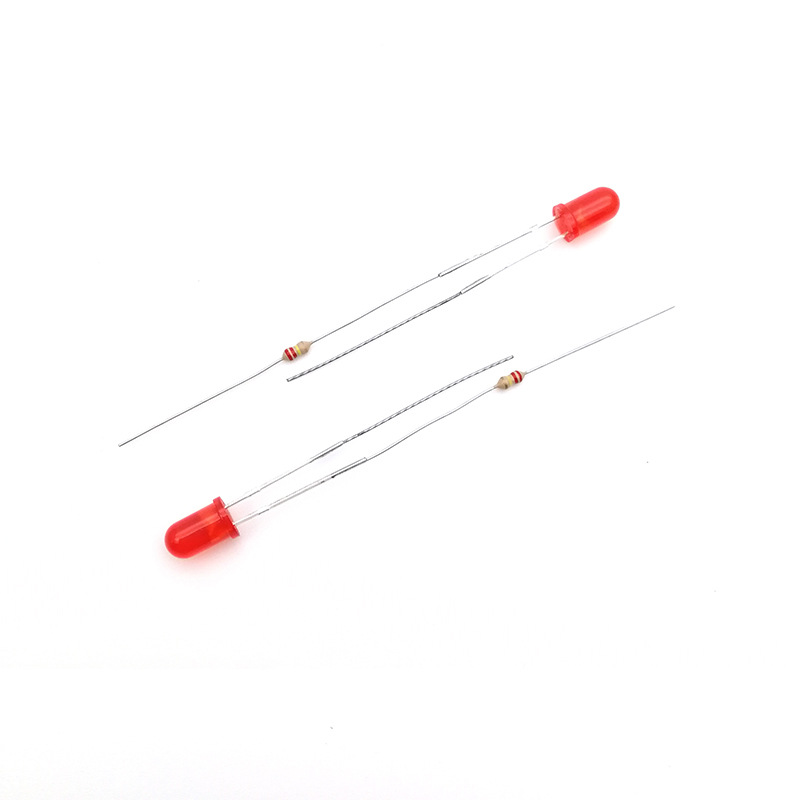 Socket signal indicator light 220V neon light with resistor and wire processing, 5mm small LED light emitting diode