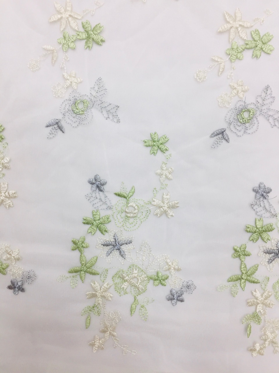 Picture of Original Nylon Mesh Full Embroidery Garment Fabric Multicolor Embroidery Floral Fabric in stock Supply Large Cong