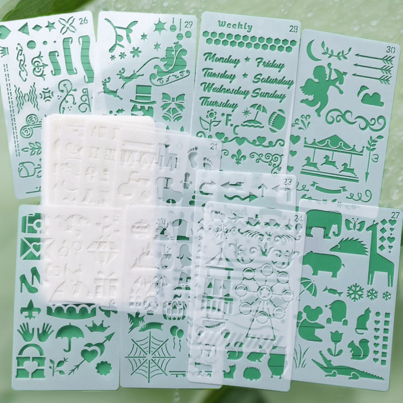 Picture of Amazon Hand Account Drawing Template Bookkeeping DIY Handmade Hollow Edition Account Book Theme Drawing Lace Ruler
