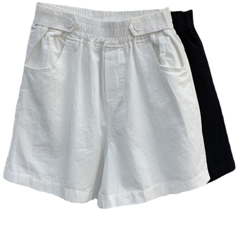 Picture of Denim Wide-Leg Shorts for Women 2025 Summer Hong Kong Style Daddy Students Outer Wear Five-Quarter Pants Loose Cotton Wide-Leg Pants