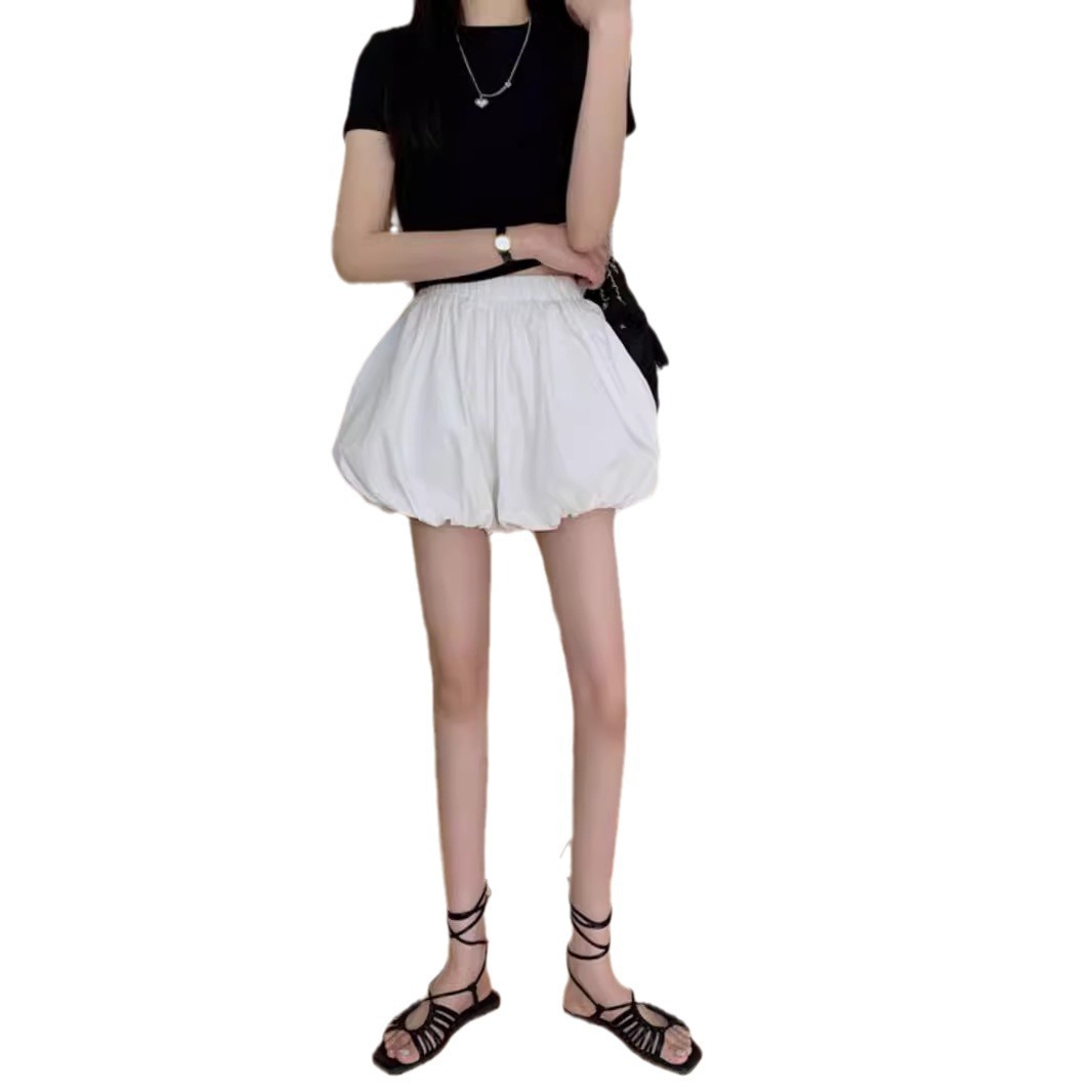 Picture of Short Skirt Wide Leg Bud Casual Staggered Waist Pants Slimming Loose Pumpkin Pants Bloomers Shorts Women's Summer 2024