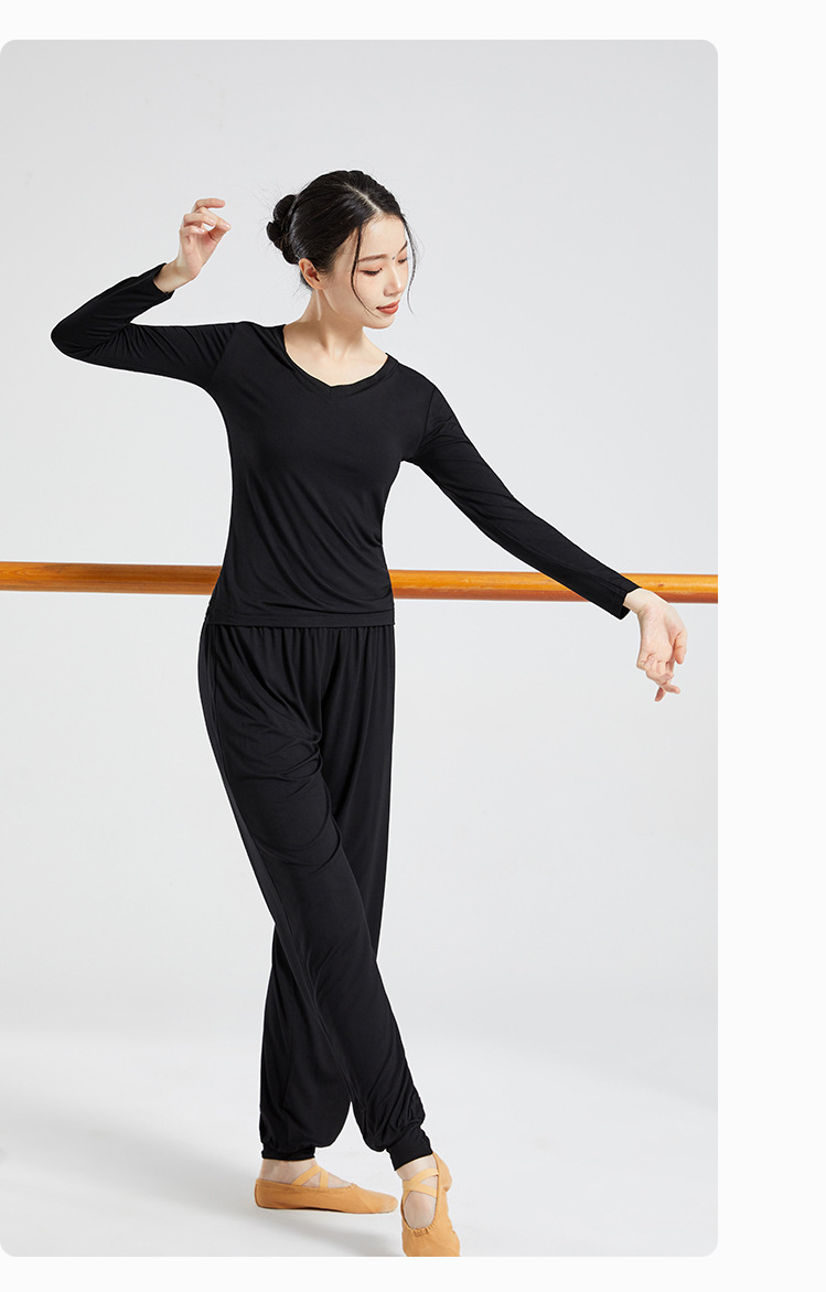 Picture of Yoga Clothing Women's New suit Women's Autumn and Winter Professional Body Training Clothing V-neck Modal Dance Women's Suit plus size