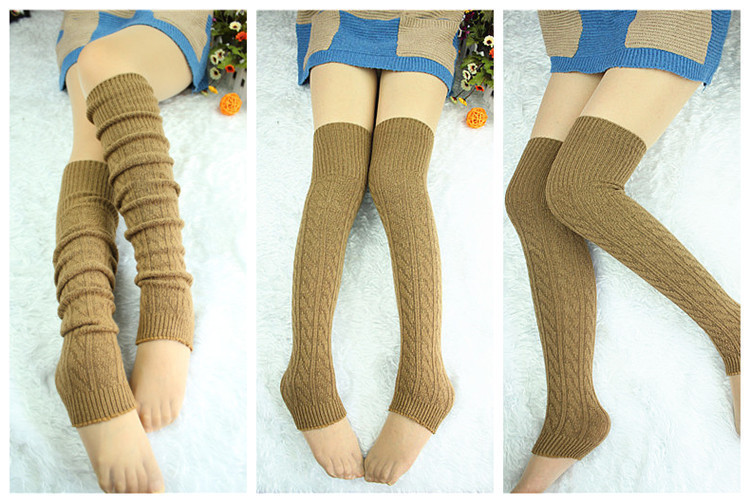 Picture of Factory wholesale Japanese women's knee pads warm long tube pile socks autumn and winter mixed rabbit wool long leg knee socks