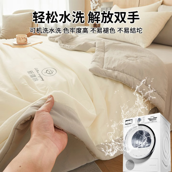 Picture of Xinjiang Pure Cotton Summer Cool Quilt Summer Air-Conditioned Quilt Double Thin Quilt Dormitory Single Student Machine Washable Quilt Core