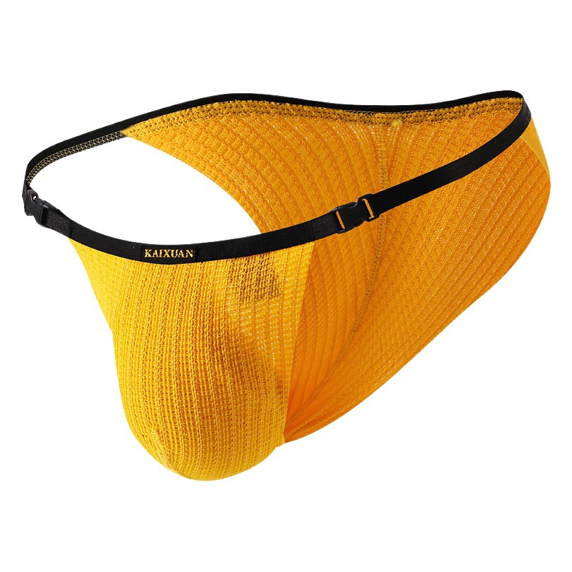 Kaixuan men's underwear knitted high fork briefs fun low waist solid color breathable pants cross-border exclusive