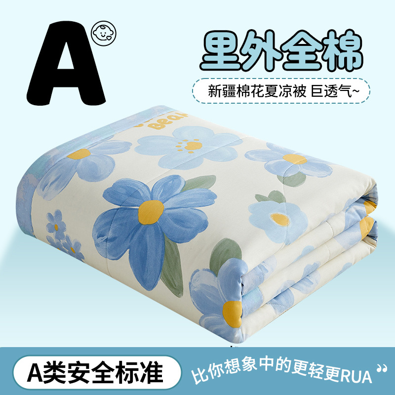 Picture of Class a small fresh cotton summer cool quilt four-piece summer cotton air conditioning quilt student dormitory summer quilt quilt core ~