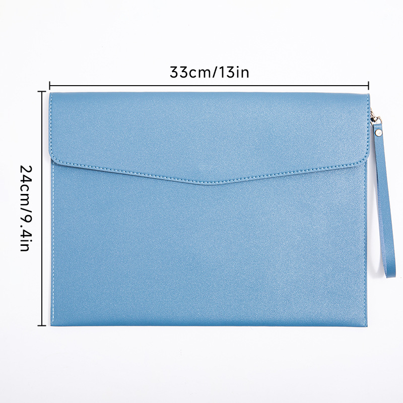 Picture of A4 leather file bag thickened file bag waterproof data bag business briefcase bill storage bag custom logo