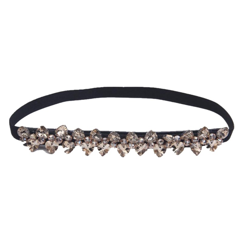 Decorative Skirt Women's Thin Rhinestone Inlaid Belt Elastic Crystal Women's Girdle Elastic with Dress One Piece Drop Shipping