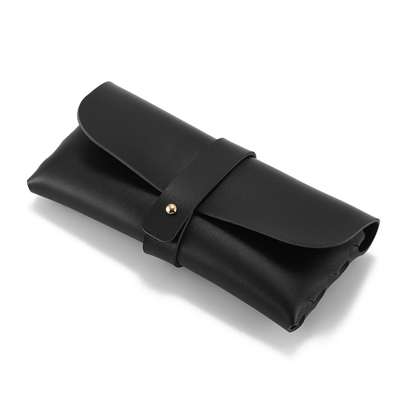 Picture of Glasses case black leather glasses case PVC nail buckle soft bag sunglasses case sunglasses case printable LOGO batch