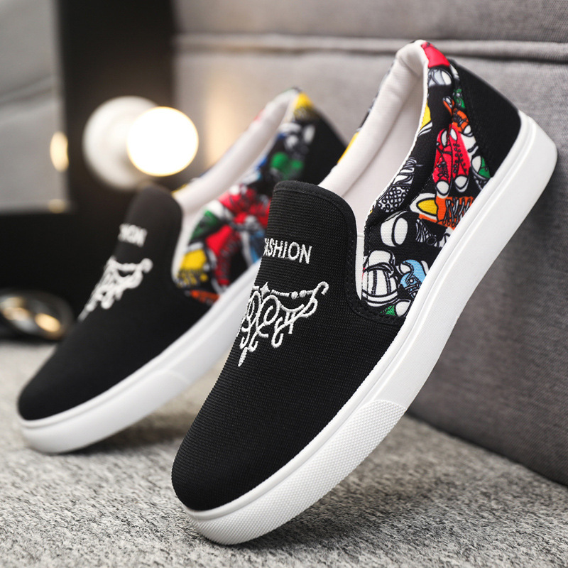 Summer New Shoes Men's Casual All-match Slip-on Lazy Shoes Men's Breathable Canvas Shoes Work Casual Shoes for Men