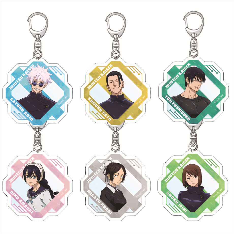 Picture of Curse battle: Huaiyu Jade folding key chain Five Wu Xia Youjie Fu black seer acrylic pendant