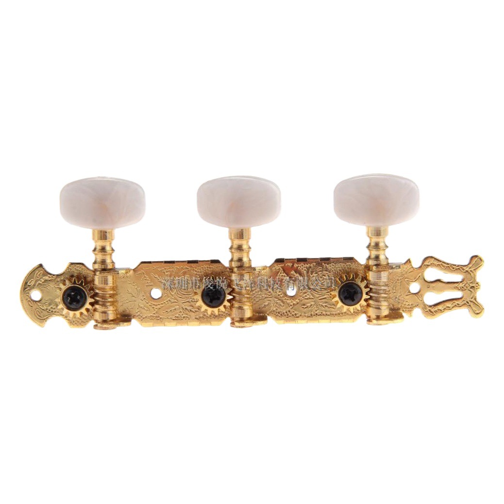 Gold-plated long triple string button wooden guitar string shaft acrylic yuan head classical guitar plastic column string roller musical instrument