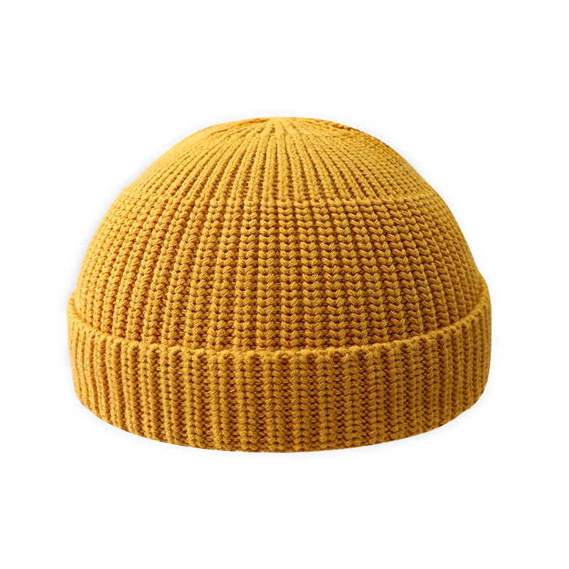 Picture of Cross-border Autumn and Winter Solid Color Light Plate Knitted Hat Warm Wool Hat Men's Trendy Brand Women's All-match Dome Guapi Hat Cold Hat