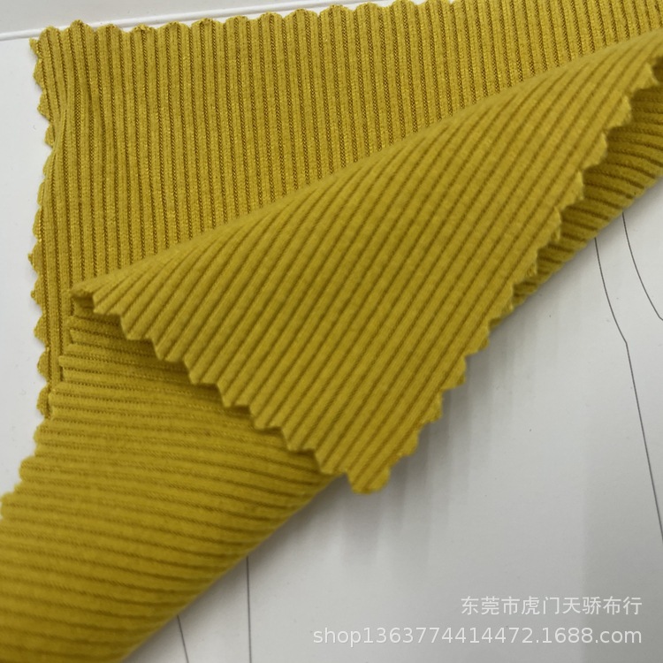 Spot knitted New thick needle pit fabric 280 grams of rice double rib bristles 2*2 rib sanding