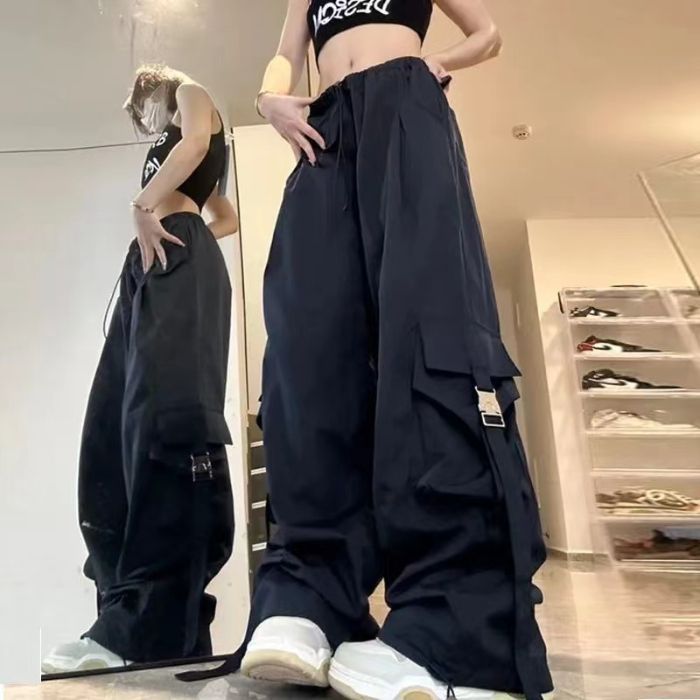 Picture of Maillard fashion tall and small parachute leg cargo pants women's loose straight niche design slacks