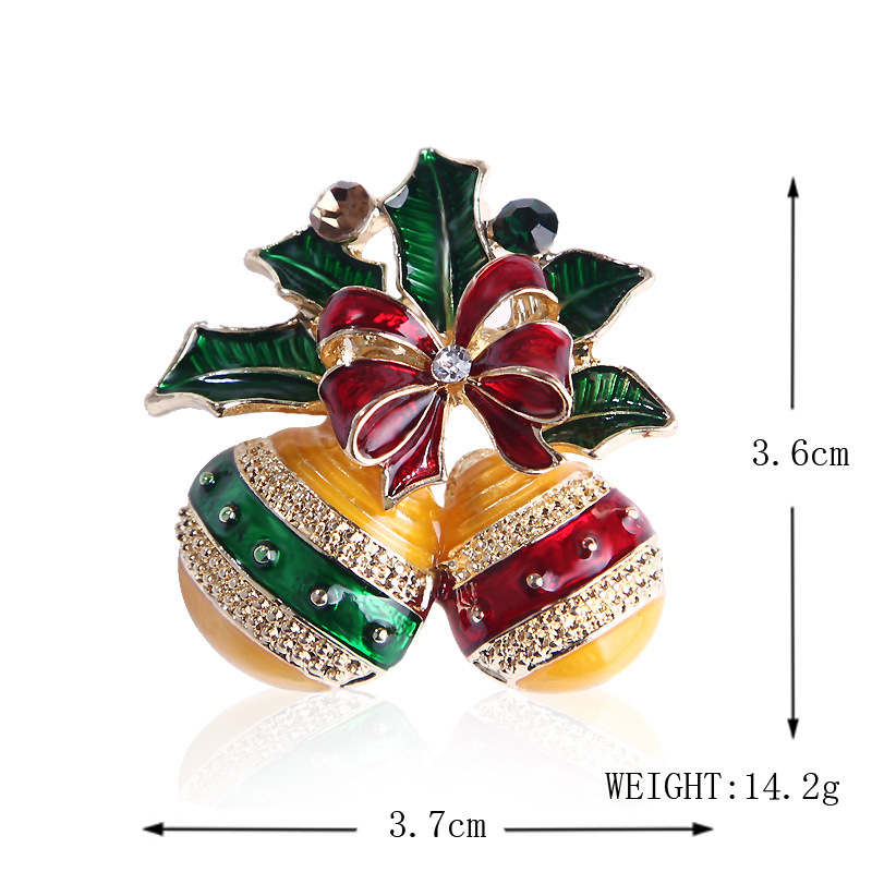 Picture of Lanhao European and American New Fashion Christmas Brooch Christmas Tree Shoes Elk Wreath Snowflake Bell Pin Women
