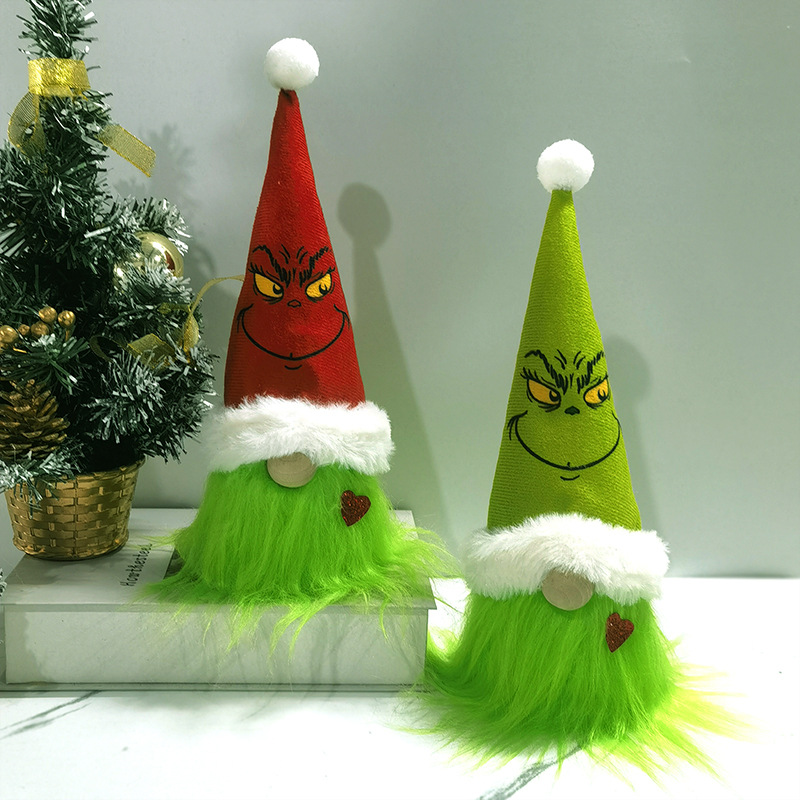 Picture of American Christmas decoration gift Christmas Grinch Faceless Old Man cartoon strange plush doll window decoration