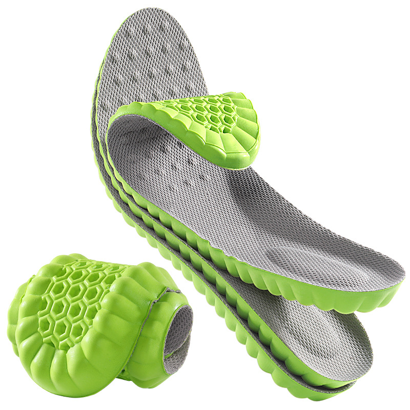 Picture of Sports insoles for men and women sweat-absorbent deodorant breathable high elastic shock absorption thickened super soft pain-proof not tired feet running on excrement feeling