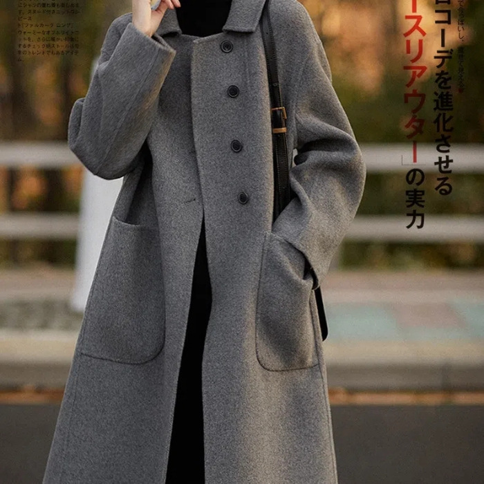 Picture of Plus size women's wool overcoat Women's Mid-length 2023 autumn and winter New loose high-end double-sided velvet woolen coat