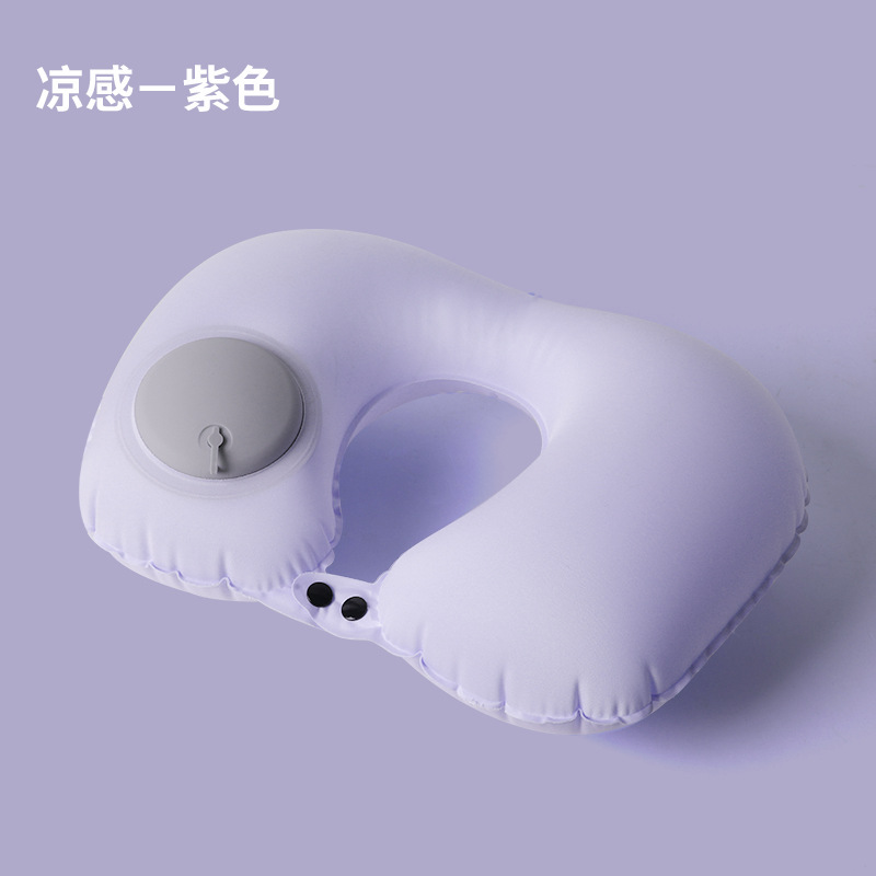Picture of Inflatable U-shaped Pillow Cool Pressing Inflatable Pillow Travel Portable Neck Pillow Travel Sanbao Storage Pillow for Airplane