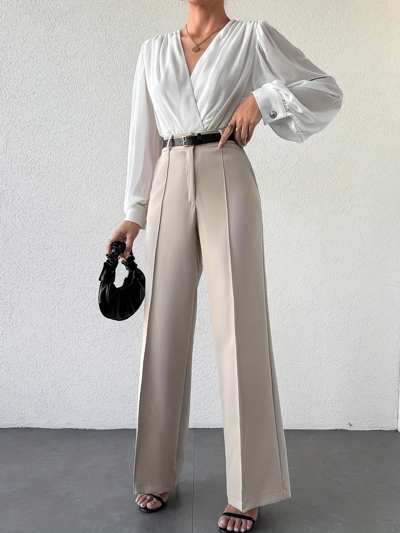 2025 New Fashion Elegant High Waist Slimming Straight Casual Trousers Side Pocket French Commuter Business Trousers