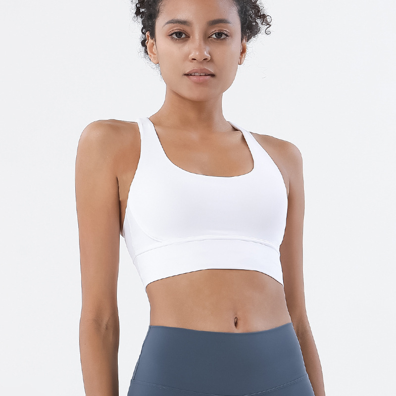 Picture of 2022 new double-sided brushed cross back sports underwear shockproof push up yoga sports bra fitness vest