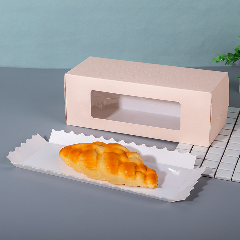 Picture of Open window transparent cake roll packaging box tiramisu baking packaging box rectangular mousse cake box wholesale