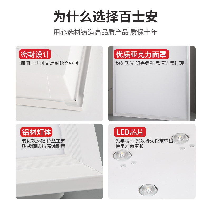 Picture of Super bright led flat panel lamp integrated ceiling high luminous efficiency high energy saving embedded kitchen panel lamp Zhongshan lamp