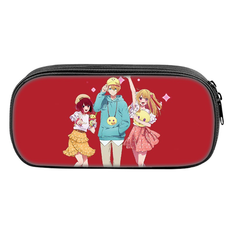 New children's printing pencil case oshi no ko large capacity pencil stationery storage bag for primary and secondary school students
