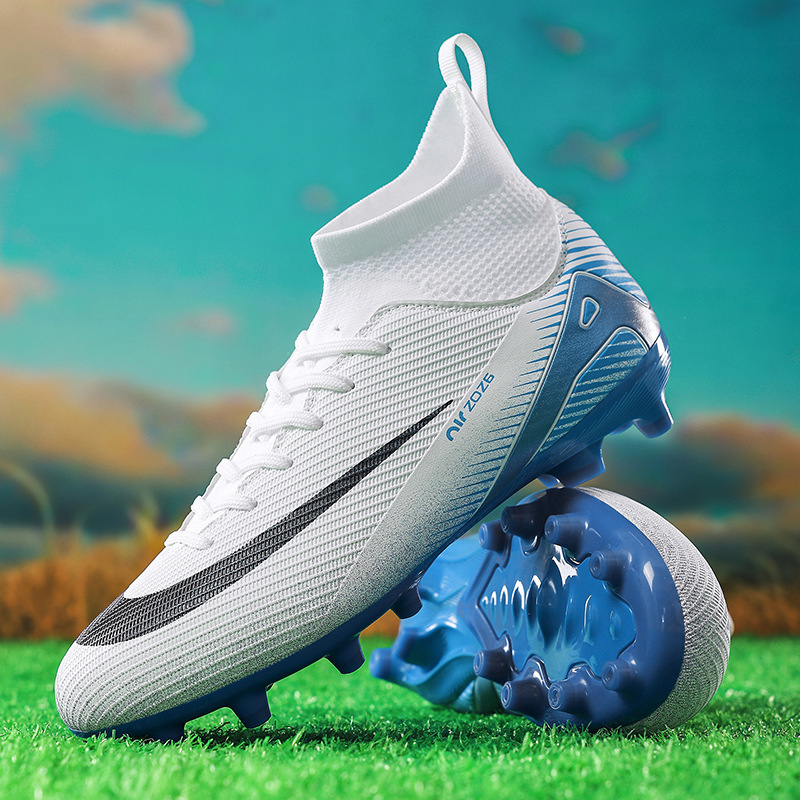 Cross-Border New Football Shoes High-Top Long and Short Spike Football Shoes Grass Youth Large Size Men's Game Training Shoes
