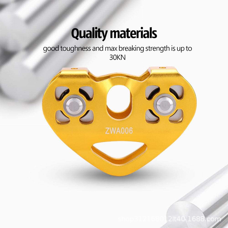 Picture of Cross-Border heart-shaped double pulley outdoor Mountaineering Rock climbing pulley set high-altitude transportation equipment love lifting rescue pulley