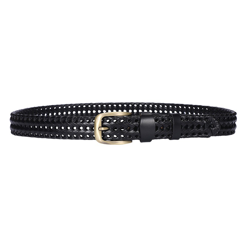 Woven belt belt women decorative spot manufacturers wholesale men and women retro casual pin buckle hollow belt women