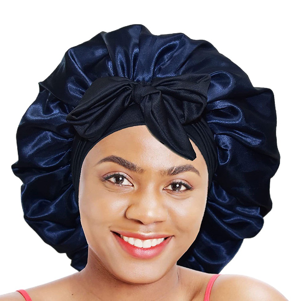 New AliExpress source Amazon strap large colored nightcap high elastic nightcap lace-up shower cap for women