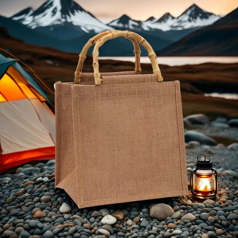 Linen Bag Embroider Custom Satchel Linen Cotton Linen Large Capacity Environmentally Friendly Shopping Bag Retro Bamboo Satchel Bag Customization