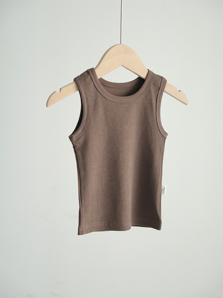 Picture of 2025 Children's Threaded Vest Youcan Silk Cotton Thin Round Neck Base Shirt Baby's Sleeveless T-shirt for Boys and Girls