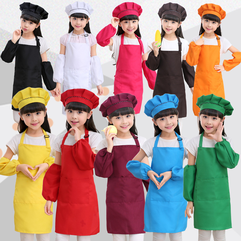 Picture of Primary and Secondary School Students Learn to Cook, Kidsren's Aprons, Customized Logo, Labor Class, Art Painting, Advertising Printing, DIY Wholesale