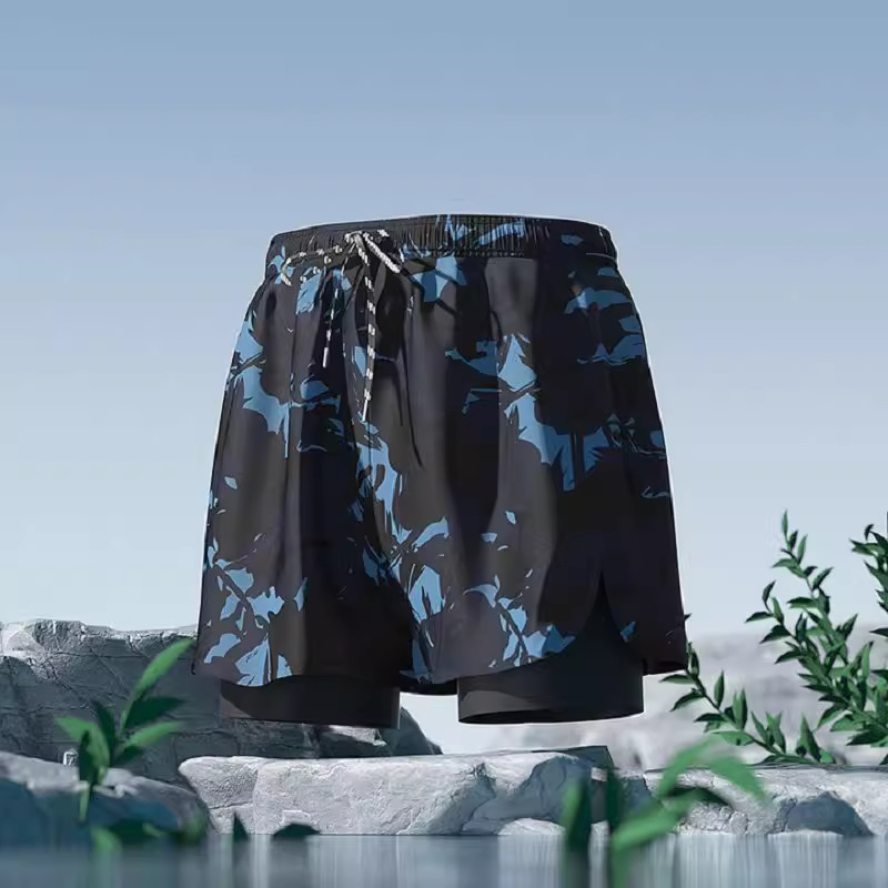Picture of Men's Swimsuit 2025 New Style Comfortable, Breathable and Fashionable Printed Double-Layer Anti-Embarrassment Slim Quick-Drying Hot Spring Swimsuit