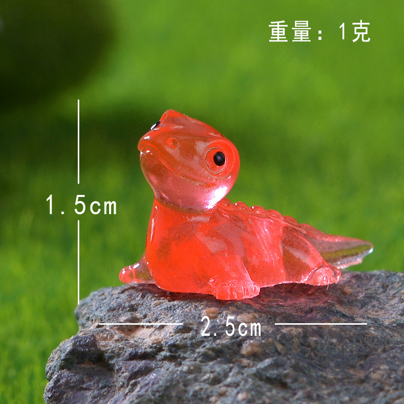 Picture of Cross-Border Cute Luminous Cute Little Lizard Micro Landscape Gardening Ornaments Cartoon DIY Material Resin Crafts