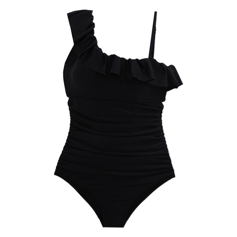 Cross-border manufacturers wholesale South Korea 2023 new ruffled shoulder swimsuit women sexy one-piece swimsuit a generation of hair