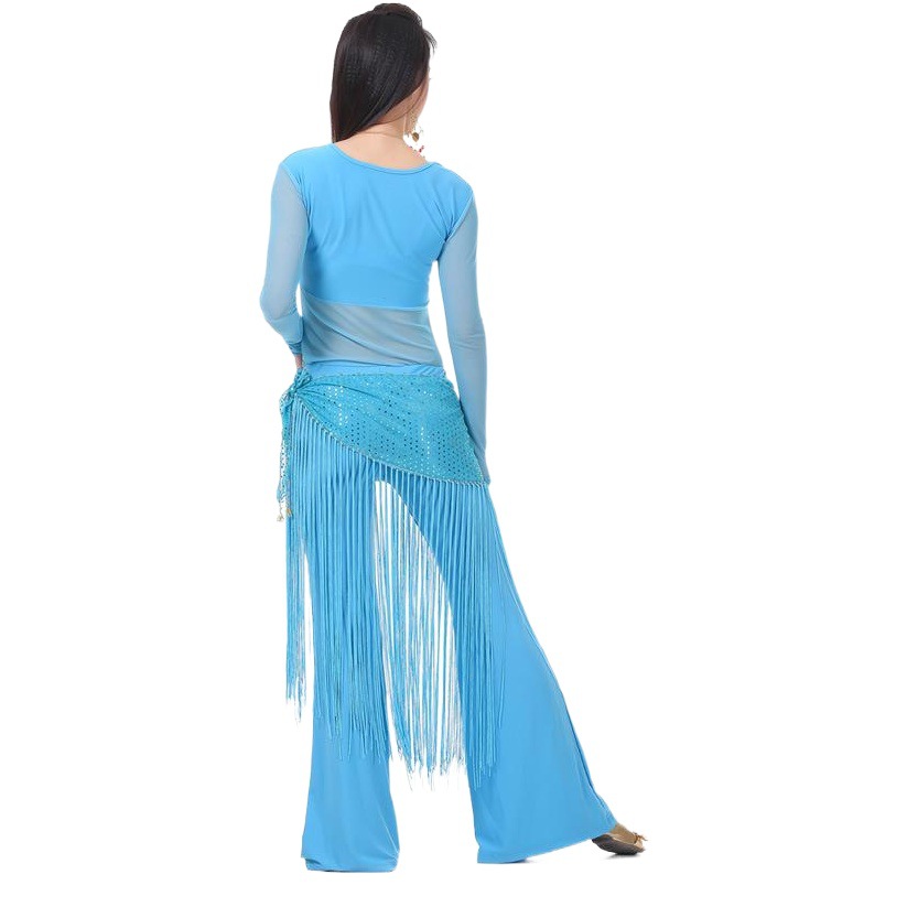 Medium Wrinkle Practice Pants Tassel Towel New Practice Clothes suit Tassel Indian Dance Costume Performance Costume Three-Piece Set