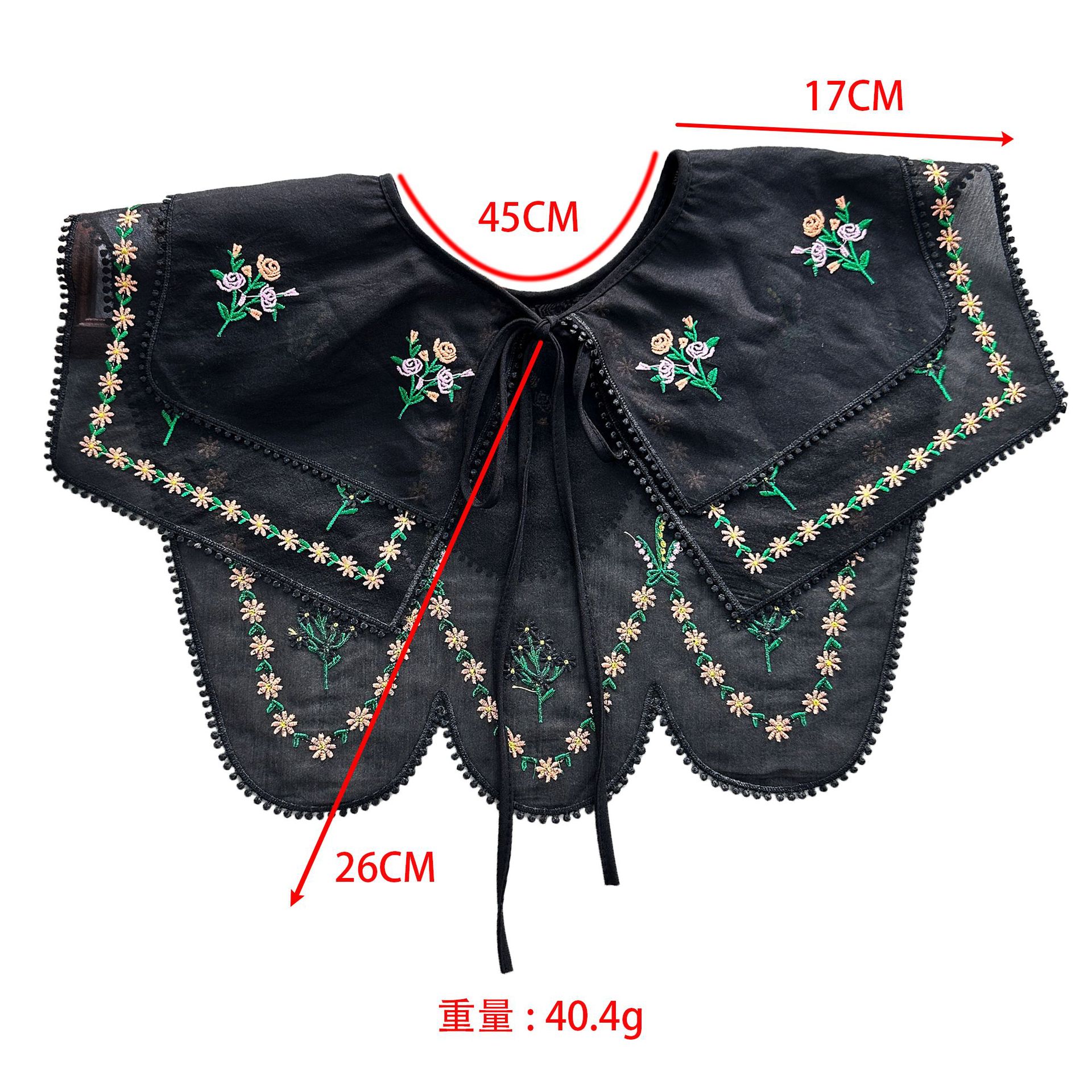 Picture of New Double-Layer Exquisite Pink Embroidery Buttoned Colorful Small Flower Pastoral Style Shawl Bilateral Wave Style Wholesale