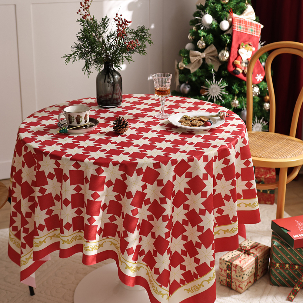 Christmas Style New Year Tablecloth Green Red Plaid Retro Nordic Photo Background Decorative Fabric Ins Style