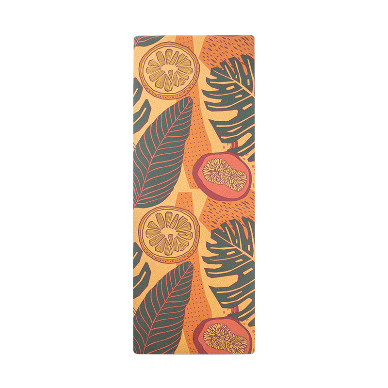 Cross Border Rubber Cork Color Printing yoga mat Body Position Line yoga mat Fitness mat Printable LOGO