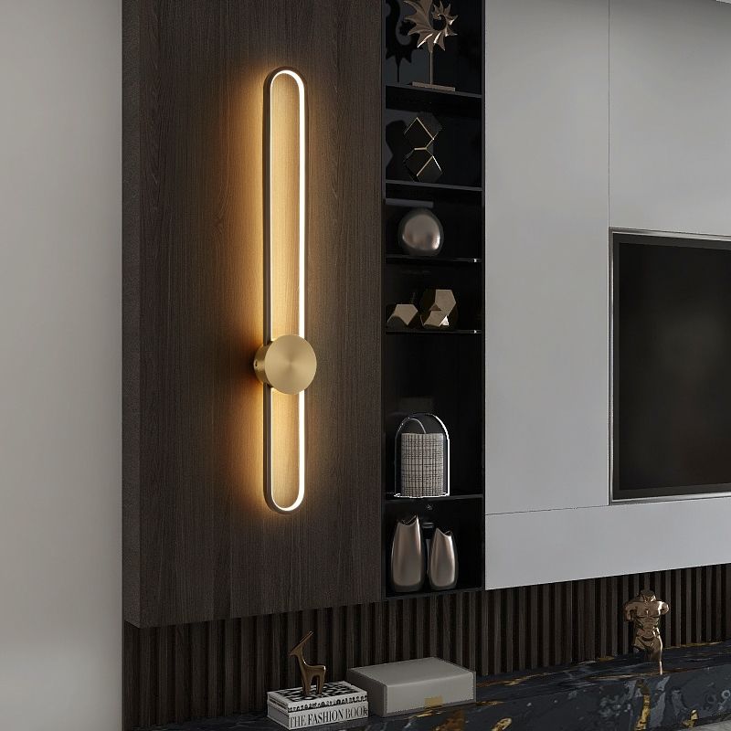 Picture of Light Luxury Wall Lamp Living Room Background Wall Lamp Bedroom Bedside Lamp Designer Minimalist Creative Long Stair LED Light